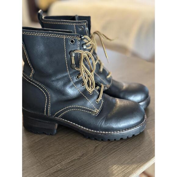 Vintage MIA Stylish Black Leather Combat Boots - Picture 1 of 6